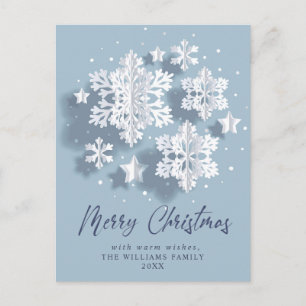 Elegant Snowflake kerstcadeaufeestdag Briefkaart
