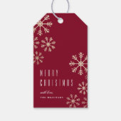 Elegant Snowflake kerstfeestdag Cadeaulabel (Voorkant)
