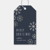 Elegant Snowflake kerstfeestdag Cadeaulabel (Voorkant)