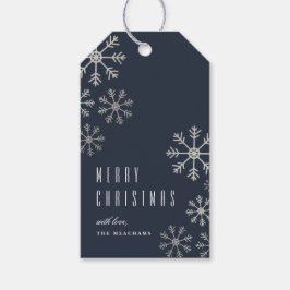 Elegant Snowflake kerstfeestdag Cadeaulabel