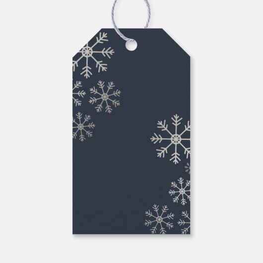 Elegant Snowflake kerstfeestdag Cadeaulabel (Achterkant)