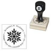 Elegant Snowflake kerstfeestdag — Retouradres Rubberstempel (Gestempeld)