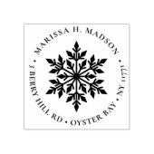 Elegant Snowflake kerstfeestdag — Retouradres Rubberstempel (Afrduk)