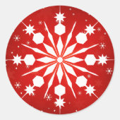 Elegant Snowflake Kerstkerst Ronde Sticker (Voorkant)