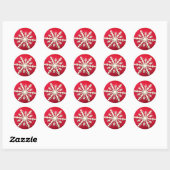 Elegant Snowflake Kerstkerst Ronde Sticker (Vel)