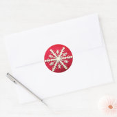 Elegant Snowflake Kerstkerst Ronde Sticker (Envelop)