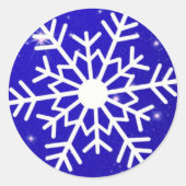 Elegant Snowflake Kerstkerst Ronde Sticker (Voorkant)