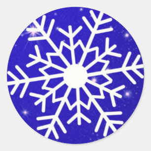 Elegant Snowflake Kerstkerst Ronde Sticker