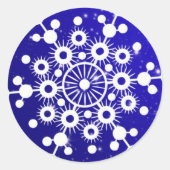 Elegant Snowflake Kerstkerst Ronde Sticker (Voorkant)