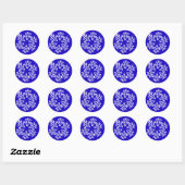 Elegant Snowflake Kerstkerst Ronde Sticker (Vel)
