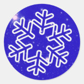 Elegant Snowflake Kerstkerst Ronde Sticker (Voorkant)