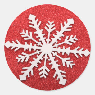 Elegant Snowflake Kerstkerst Ronde Sticker