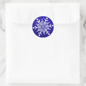 Elegant Snowflake Kerstkerst Ronde Sticker (Tas)