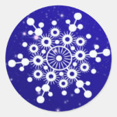 Elegant Snowflake Kerstkerst Ronde Sticker (Voorkant)