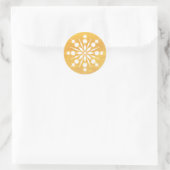 Elegant Snowflake Kerstkerst Ronde Sticker (Tas)
