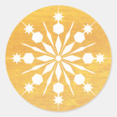 Elegant Snowflake Kerstkerst Ronde Sticker (Voorkant)