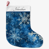 Elegant Snowflake Kerstmis stoppen Grote Kerstsok (Voorkant)