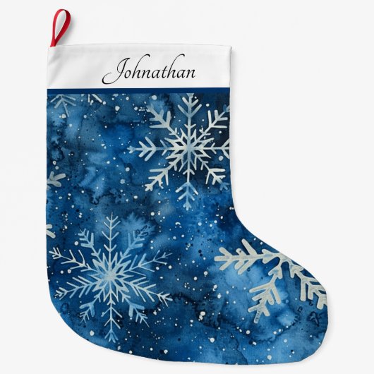 Elegant Snowflake Kerstmis stoppen Grote Kerstsok (Voorkant)