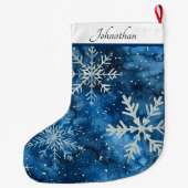 Elegant Snowflake Kerstmis stoppen Grote Kerstsok (Achterkant)