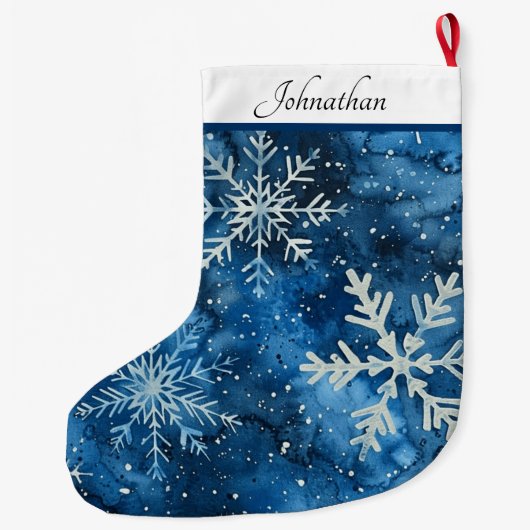 Elegant Snowflake Kerstmis stoppen Grote Kerstsok (Achterkant)