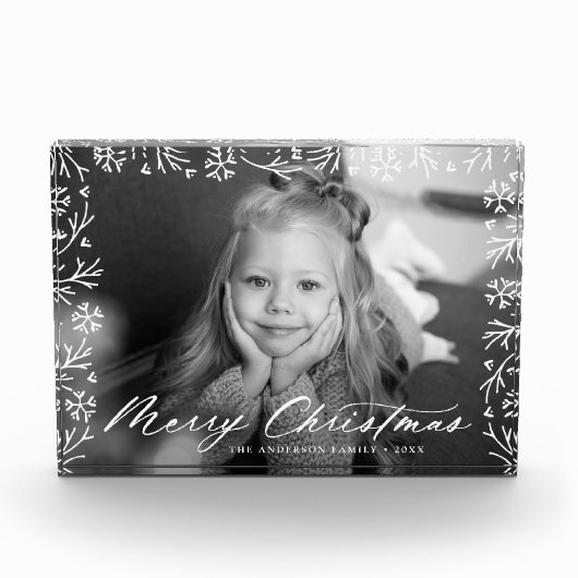 Elegant Snowflake Lijst Kerstmis Fotoblokken (Voorkant)