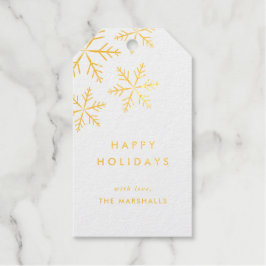 Elegant Snowflake | Modern Holiday Gold Cadeaulabels