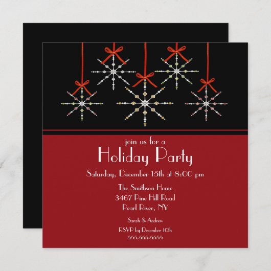 Elegant Snowflake Ornament Holiday Kaart (Voorkant / Achterkant)