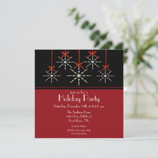 Elegant Snowflake Ornament Holiday Kaart (Staand voorkant)