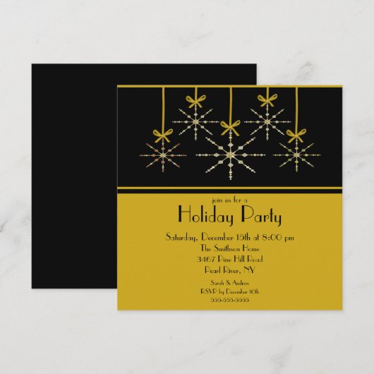 Elegant Snowflake Ornament Holiday Uitnodiging (Voorkant / Achterkant)