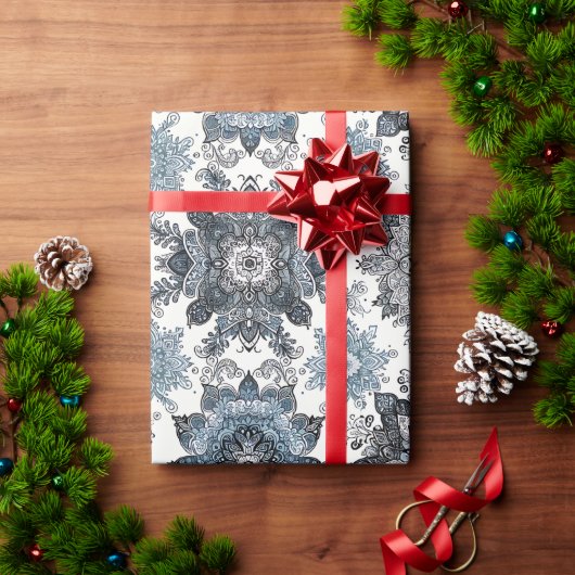 Elegant Snowflake Patroon Wrapping Paper - Winter Cadeaupapier (Feestdagen Geschenken)