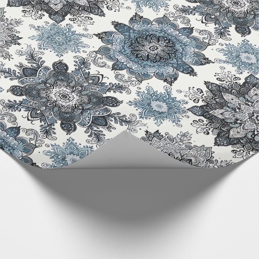 Elegant Snowflake Patroon Wrapping Paper - Winter Cadeaupapier (Hoek)