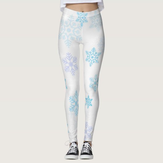 Elegant Snowflake Pattern Leggings (Voorkant)