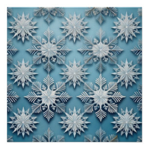 Elegant Snowflake Pattern Perfect Poster