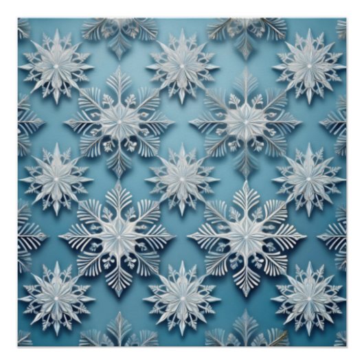Elegant Snowflake Pattern Perfect Poster (Voorkant)