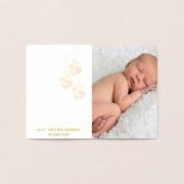 Elegant Snowflake Photo Holiday Card Gold Foil Folie Kaarten (Binnen)