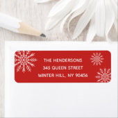 Elegant Snowflake Red Holiday Adres Elegant Etiket (Insitu)