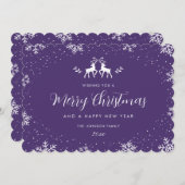 Elegant Snowflake Reindeer Christmas New Year Holi Feestdagenkaart (Voorkant / Achterkant)