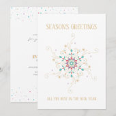 Elegant Snowflake Season's Greetings Business Feestdagenkaart (Voorkant / Achterkant)