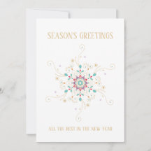 Elegant Snowflake Season's Greetings Business