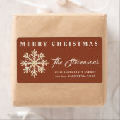 Elegant Snowflake Terracotta Retouradres Etiket (Insitu)