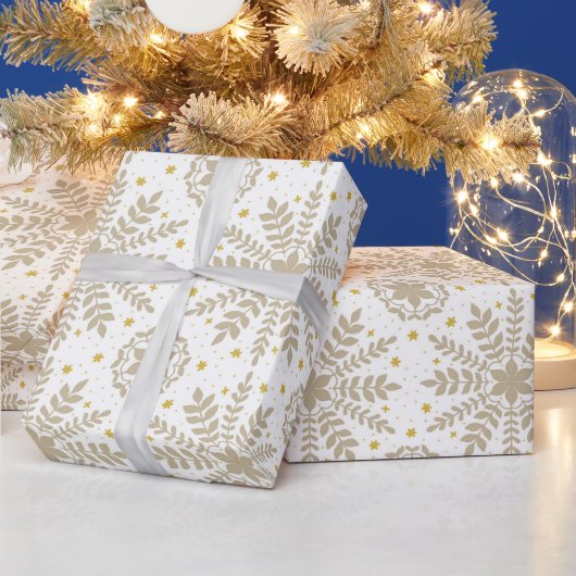 Elegant Snowflake Vakantie Kerstmis Wrapping Papie Cadeaupapier (Feestdagen)