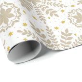 Elegant Snowflake Vakantie Kerstmis Wrapping Papie Cadeaupapier (Rol Hoek)