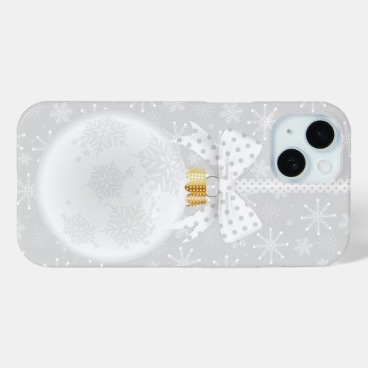 Elegant Snowflake White Ornament Kerstmis Case-Mate iPhone Case (Achterkant (horizontaal))