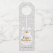 Elegant Snowflake White Ornament Kerstmis Flessenhanger (Voorkant)