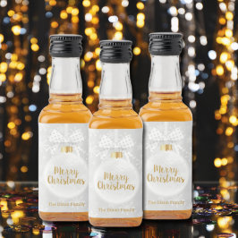 Elegant Snowflake White Ornament Kerstmis Likeurfles Etiket