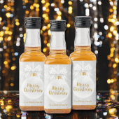 Elegant Snowflake White Ornament Kerstmis Likeurfles Etiket