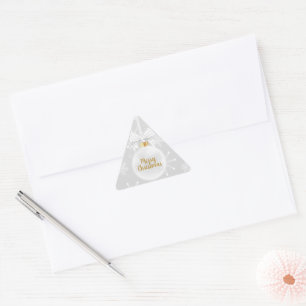 Elegant Snowflake White Ornament Kerstmis Sticker