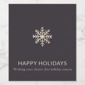 Elegant Snowflake Wijnlabel Wijn Etiket (Enkel label)