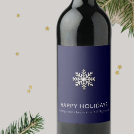 Elegant Snowflake Wijnlabel Wijn Etiket