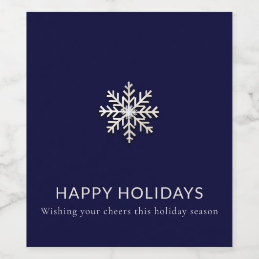 Elegant Snowflake Wijnlabel Wijn Etiket (Enkel label)